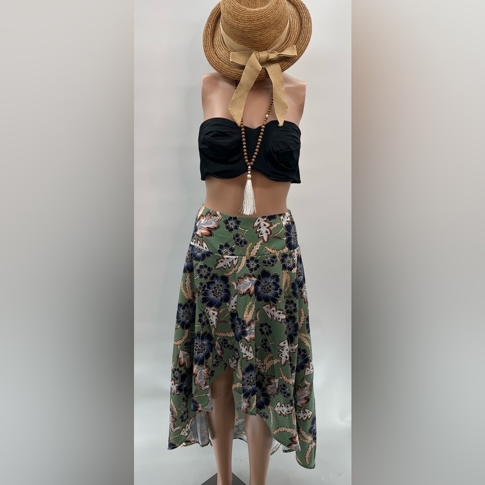 Women's High Low Maxi Skirt – Olive Green | Size Small | Brand New (No Tags)